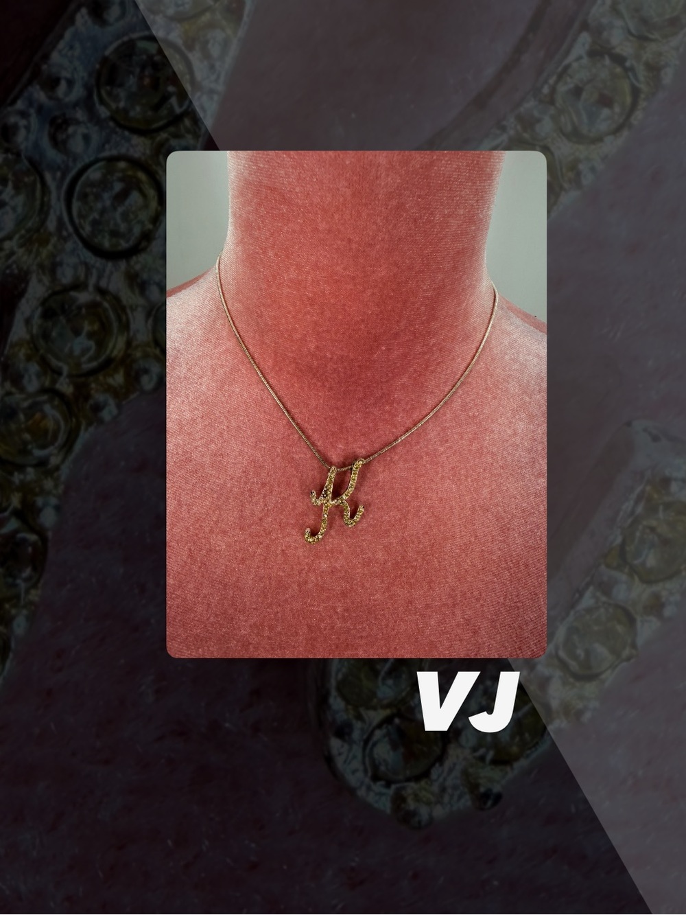 EUC VJ Cursive K Necklace
